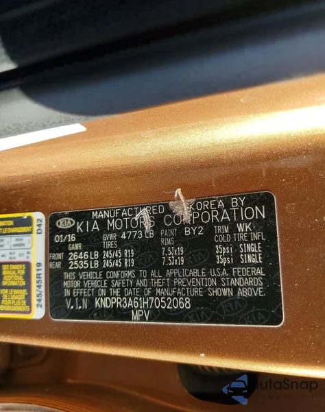 2017 Kia Sportage Sx z USA, uszkodzony, nr VIN KNDPR3A61H7052068